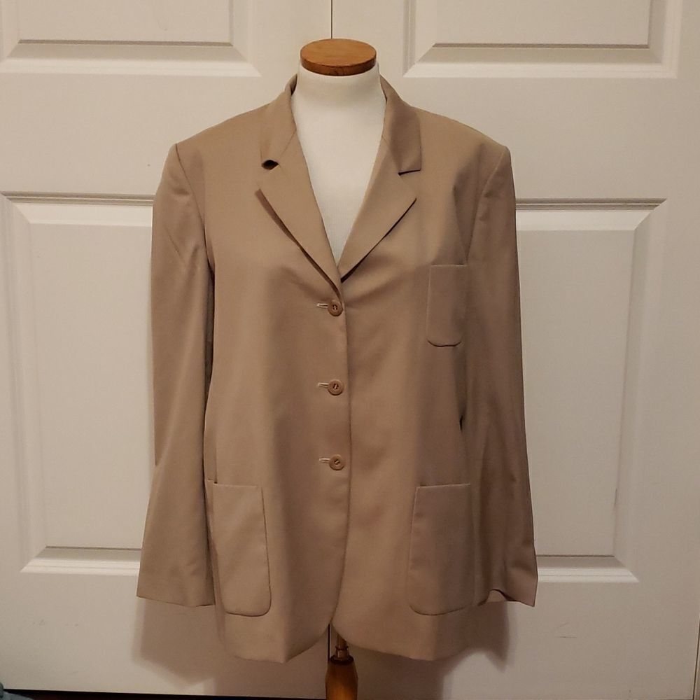 Bernard Zins Paris Women's Cream Blazer‎ Jacket Size 14